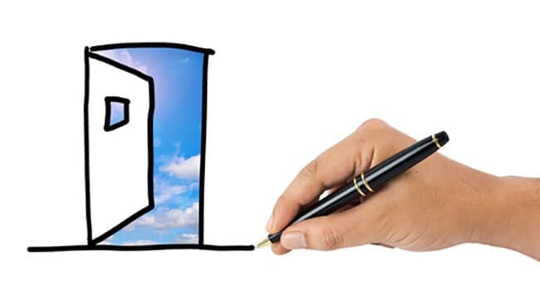 A simple drawing of a door