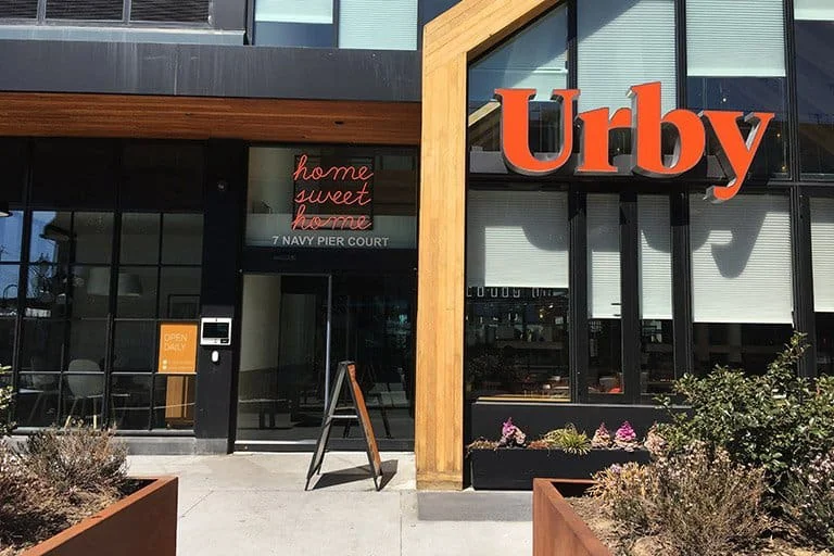 Urby residential building exterior entrance at 7 Navy Pier Court